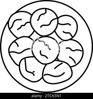 Vektordarstellung des Symbols der japanischen Lebensmittellinie Takoyaki Stock Vektor