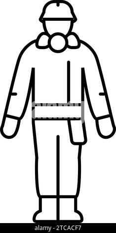 Vektordarstellung der Energielinie der Mitarbeiter von Kernkraftwerken Stock Vektor