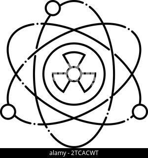 Nuklearphysik Nuklearenergielinie-Symboldarstellung Stock Vektor