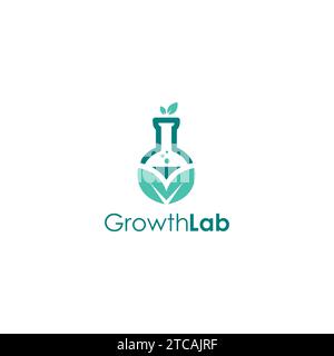 Design Des Growth Lab-Logos. Kräuterlogodesign Stock Vektor