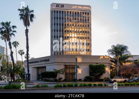 Hauptsitz der International City Bank (ICB) in Long Beach, CA, USA Stockfoto