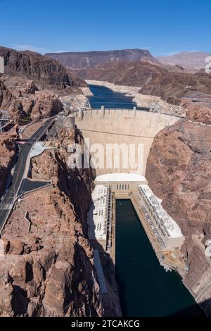 Blick von der Hoover Dam Bypass Bridge in Nevada, USA Stockfoto