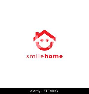 Smile Home Logo Einfach. Real Estate Logo Stock Vektor