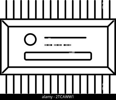 Vektordarstellung des Liniensymbols des Mikrocontrollers für Elektroingenieure Stock Vektor