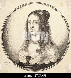 Wenzel Hollar - Frau mit geteiltem Haar in der Mitte (Bundesstaat 4). Stockfoto