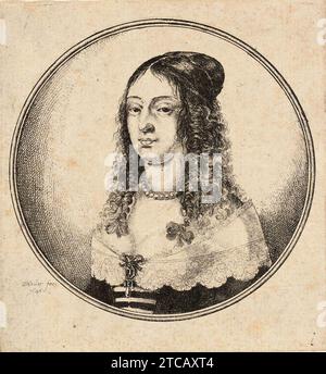 Wenzel Hollar - Frau mit geteiltem Haar in der Mitte (Bundesstaat 2). Stockfoto