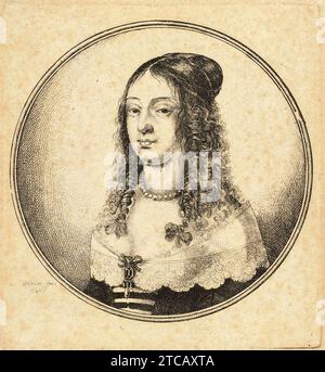 Wenzel Hollar - Frau mit geteiltem Haar in der Mitte (Bundesland 1). Stockfoto