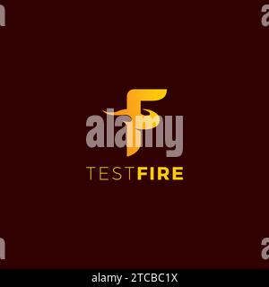 Test Fire Logo einfaches und modernes Design. Buchstabe F Stock Vektor