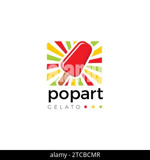 Ice Cream Pop-Logo. Getränk-Logo. Eiscreme-Symbol Stock Vektor