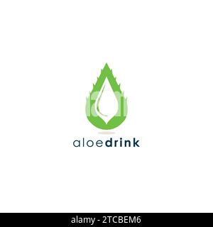 Aloe Drink Logo. Wasser Aloevera Logo Stock Vektor