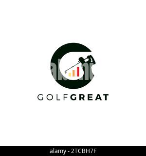 Golf Great Logo einzigartiges und einfaches Design. Golfsymbol. Golf-Logo mit Buchstabe G Stock Vektor