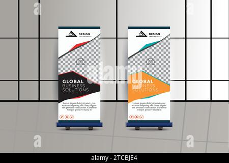 Moderne Bannervorlage mit Aufrollfunktion Stock Vektor
