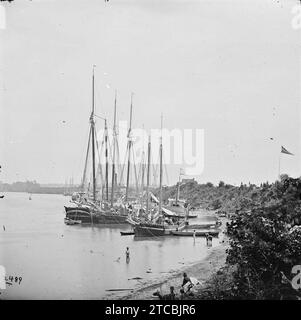 Landing Im Weißen Haus, Virginia Blick flussabwärts. Stockfoto