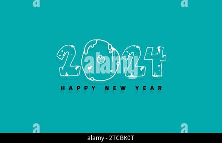 Vektor Modern 2024 Neujahrshintergrund Design Vektor Stock Vektor