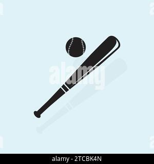 Vektorsymbole von Baseballschlägern und Bälle kreuzten sich Stock Vektor