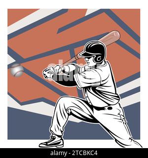 Vektorsymbole von Baseballschlägern und Bälle kreuzten sich Stock Vektor