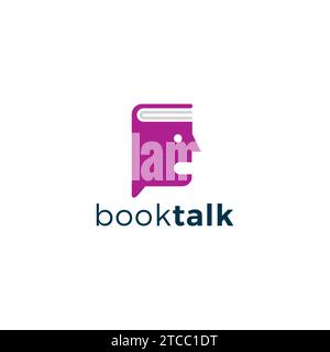Buch-Talk-Logo. Bildungs-Logo-Vektor. Buchsymbol Stock Vektor