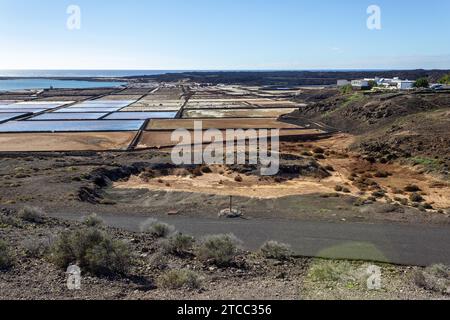 Salinas de Janubio an der Südwestküste der Kanareninsel Lanzarote, Spanien Stockfoto