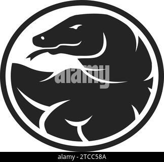 Komodo Logo Vorlage isoliert. Markenidentität. Symbol abstrakte Vektorgrafik Stock Vektor