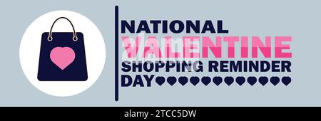 Nationaler Valentinstag Shopping Erinnerung Tag Vektor Illustration. Geeignet für Grußkarten, Poster und Banner. Stock Vektor