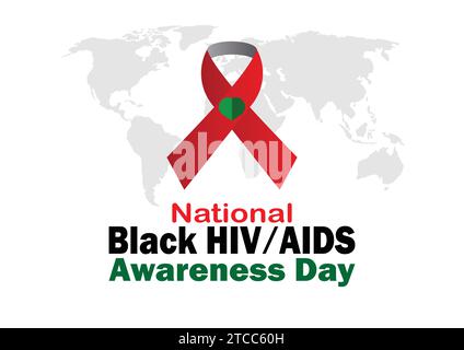 National Black HIV AIDS Awareness Day Vektor Illustration. Geeignet für Grußkarten, Poster und Banner. Stock Vektor