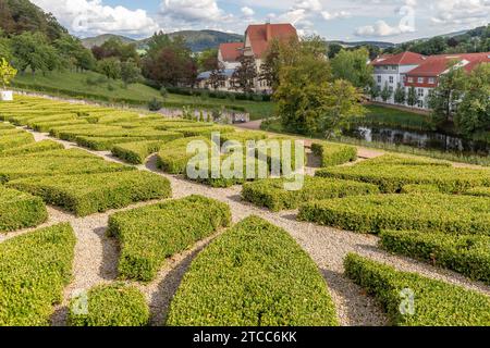 Park von Schloss Wilhelmsburg in Schmalkalden, Thüringen Stockfoto