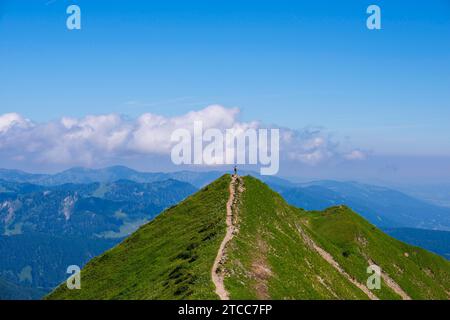 Wanderweg von Fellhorn, 2038m, nach Soellereck, Allgäuer Alpen, Bayern, Deutschland Stockfoto