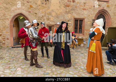 Der Alltag 1470 auf Schloss Kriebstein Stockfoto