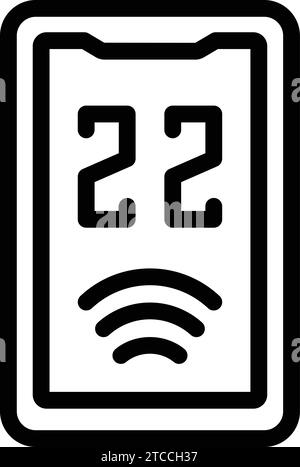 Stufenzähler Symbol Konturvektor. Intelligente Schrittzähler-App. Zähler für die Laufverfolgung Stock Vektor