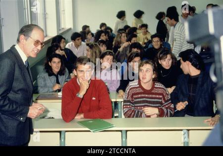 Madrid, 18.10.1988. Seine Königliche Hoheit der Prinz von Asturien begann sein Rechtsstudium an der Autonomen Universität Madrid. Quelle: Album/Archivo ABC/Gonzalo Cruz Stockfoto