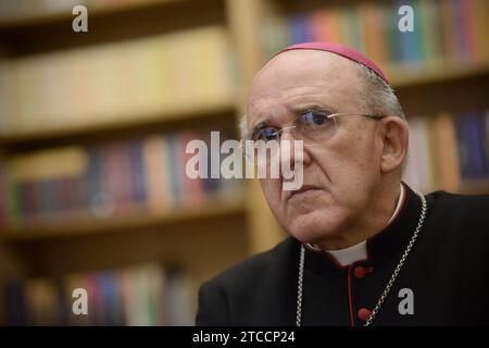 Madrid, 10.12.2016. Interview mit dem Erzbischof von Madrid Carlso Osoro nach seiner Ernennung zum Kardinal. Foto: Maya Balanya ARCHDC. Quelle: Album / Archivo ABC / Maya Balanya Stockfoto