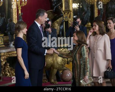 Madrid, 10.12.2015. Offizieller Empfang im Königspalast, der von den Königen Felipe VI. Und Doña Letizia anlässlich des Nationalfeiertags angeboten wird. Foto: Ángel de Antonio ARCHDC. Quelle: Album / Archivo ABC / Ángel de Antonio Stockfoto