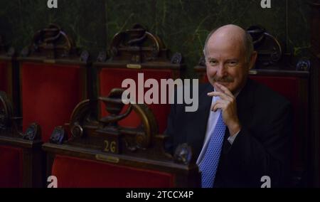 Madrid, 21.10.2015. Rafael Yuste für ABC, sitzt auf dem Sitz von Ramón y Cajal, bevor er den rat der Royal National Academy of Medicine gründete. Foto: Maya Balanya ARCHDC. Quelle: Album / Archivo ABC / Maya Balanya Stockfoto