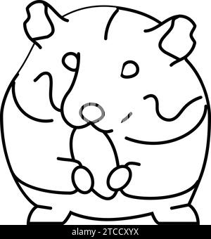 Vektor-Illustration für Hamster, der Haustier isst Stock Vektor