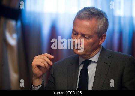 Madrid, 04.05.2018. Interview mit Bruno Le Maire, Wirtschaftsminister Frankreichs. Foto: Ángel de Antonio ARCHDC. Quelle: Album / Archivo ABC / Ángel de Antonio Stockfoto