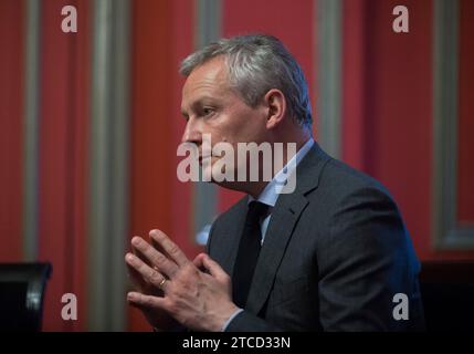 Madrid, 04.05.2018. Interview mit Bruno Le Maire, Wirtschaftsminister Frankreichs. Foto: Ángel de Antonio ARCHDC. Quelle: Album / Archivo ABC / Ángel de Antonio Stockfoto