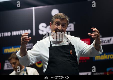 Madrid, 23.01.2018. Madrid Fusion. Präsentation von Chefkoch Joan Roca mit seiner Mutter Montserrat Fontané. Foto: Ángel de Antonio ARCHDC. Quelle: Album / Archivo ABC / Ángel de Antonio Stockfoto