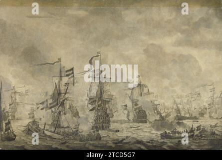 Willem van de (I) Velde - Episode uit de SLAG in de Sont tussen de Hollandse en de Zweedse vloot, 8. november 1658 Stockfoto