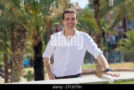 Alicante, 22.06.2018. Pablo Casado, Stellvertreter der Cortes Genrales für Ávila und Stellvertretender Generalsekretär für Kommunikation der PP. Kandidat für den Vorsitz der Volkspartei. Foto: Juan Carlos Soler. ARCHRDC. Quelle: Album / Archivo ABC / Juan Carlos Soler Stockfoto