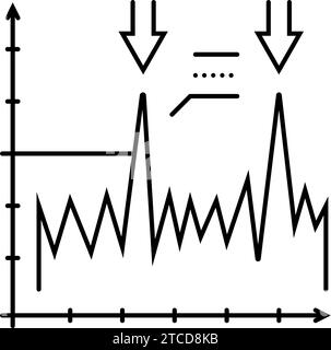 Schwingungsanalyse Liniensymbol für Maschinenbauingenieur Vektordarstellung Stock Vektor