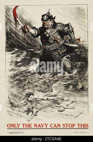 William Allen Rogers - nur die Navy kann das stoppen (WWI U.S. Navy Recruitment Poster). Stockfoto