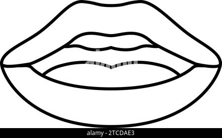 q mit Buchstabe Mund animieren Linie Symbol Vektor Illustration Stock Vektor