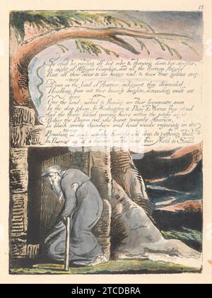 William Blake - Amerika. Eine Prophezeiung, Platte 14, "so schrie er..." Stockfoto