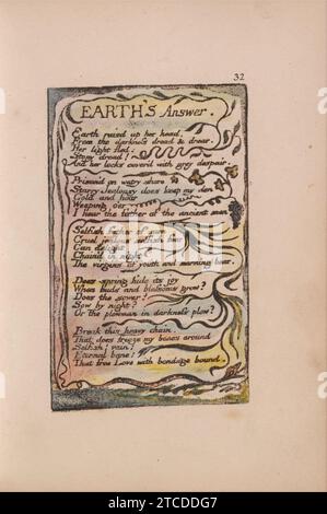 William Blake - Songs of Innocence and of Experience, Plate 32, Earth's answer (Bentley 31) Stockfoto
