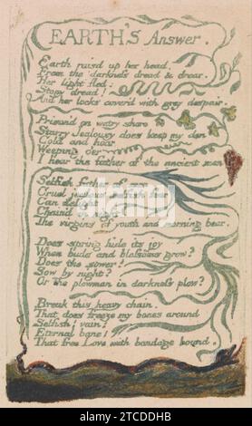 William Blake - Songs of Innocence and of Experience, Plate 35, Earth's answer (Bentley 31) Stockfoto