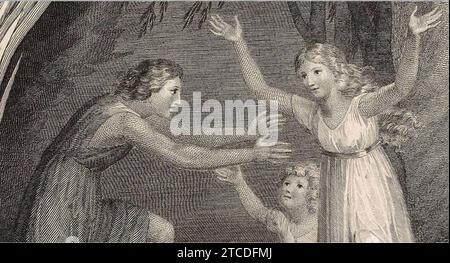 William Blake an Elegy Set to Music von Thomas Commins J Fentum publ 1. Juli 1786 Detail. Stockfoto