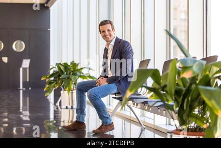 Alicante, 22.06.2018. Pablo Casado, Stellvertreter der Cortes Genrales für Ávila und Stellvertretender Generalsekretär für Kommunikation der PP. Kandidat für den Vorsitz der Volkspartei. Foto: Juan Carlos Soler. ARCHRDC. Quelle: Album / Archivo ABC / Juan Carlos Soler Stockfoto