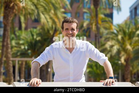 Alicante, 22.06.2018. Pablo Casado, Stellvertreter der Cortes Genrales für Ávila und Stellvertretender Generalsekretär für Kommunikation der PP. Kandidat für den Vorsitz der Volkspartei. Foto: Juan Carlos Soler. ARCHRDC. Quelle: Album / Archivo ABC / Juan Carlos Soler Stockfoto