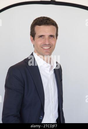 Alicante, 22.06.2018. Pablo Casado, Stellvertreter der Cortes Genrales für Ávila und Stellvertretender Generalsekretär für Kommunikation der PP. Kandidat für den Vorsitz der Volkspartei. Foto: Juan Carlos Soler. ARCHRDC. Quelle: Album / Archivo ABC / Juan Carlos Soler Stockfoto