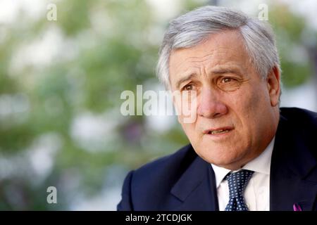 Valencia, 03.08.2018. Interview mit Antonio Tajani, Präsident des Europäischen Parlaments. Foto: Rober Solsona. ARCHDC. Quelle: Album / Archivo ABC / Rober Solsona Stockfoto